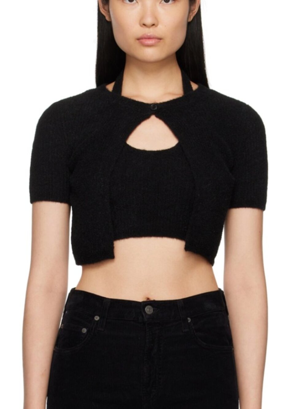 NWOT designer alexanderwang.t Black Twinset Cardigan